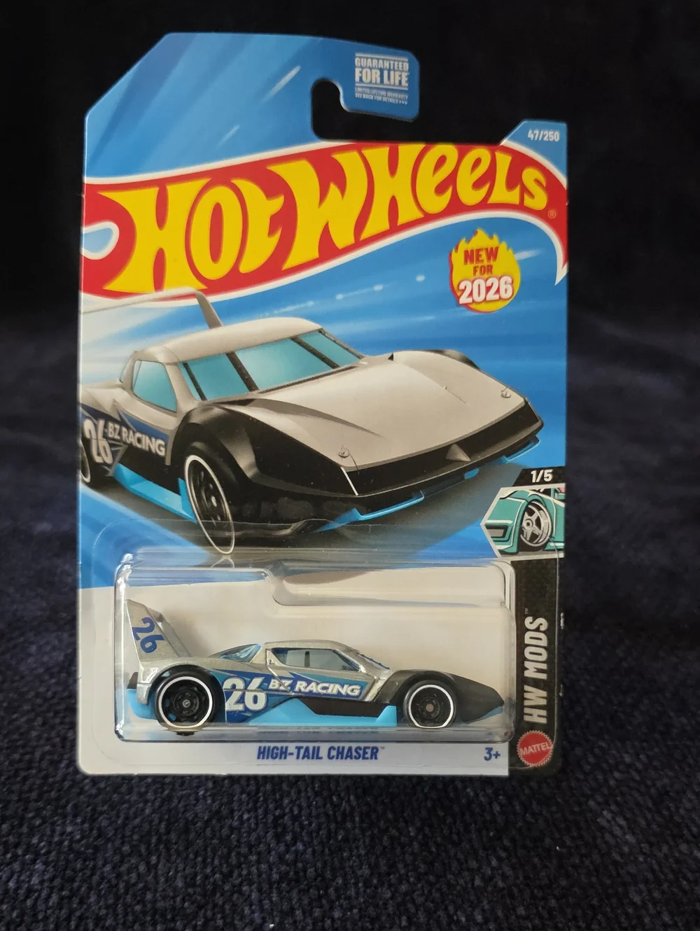 Hot Wheels High-Tail Chaser Racing Car - White & Blue